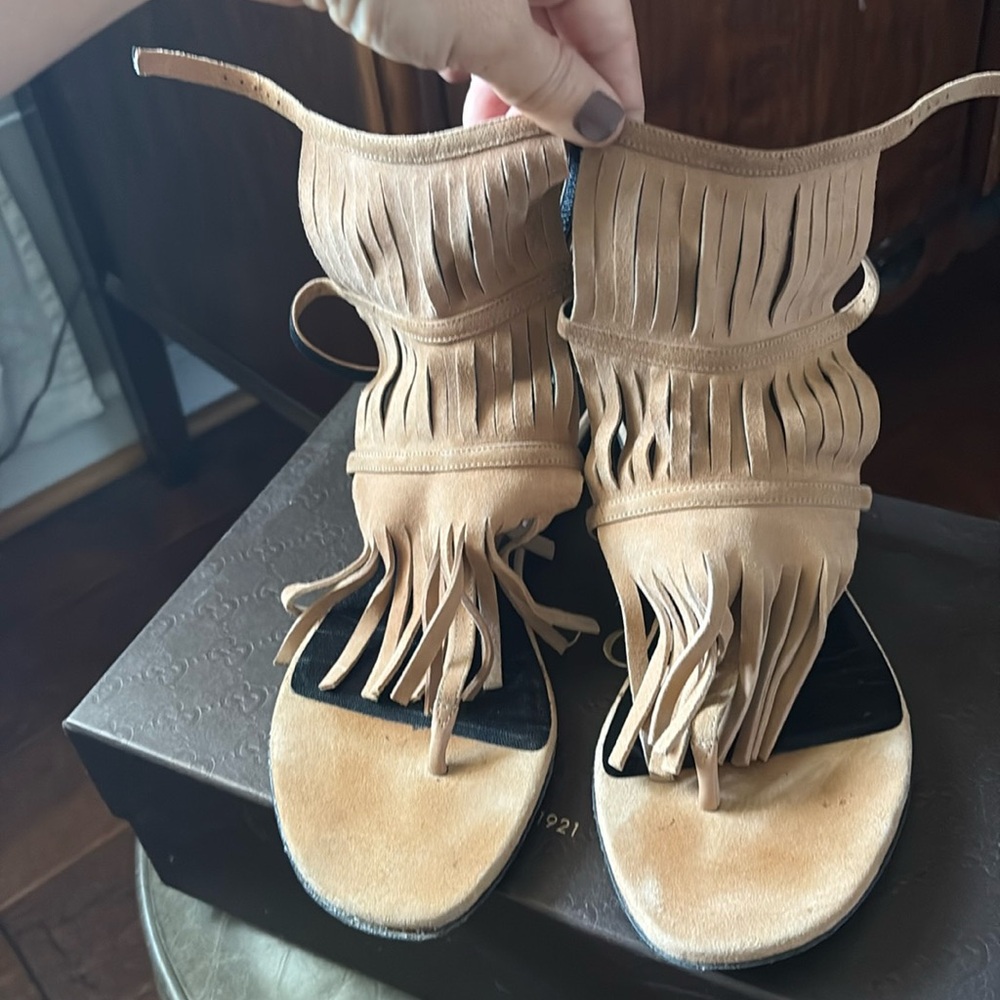 Gucci Becky fringe thong sandal
